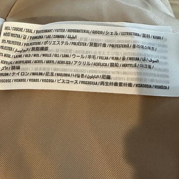 Abercrombie & Fitch Wool blend oversized boxy light brown tan coat sz Medium - Picture 8 of 9